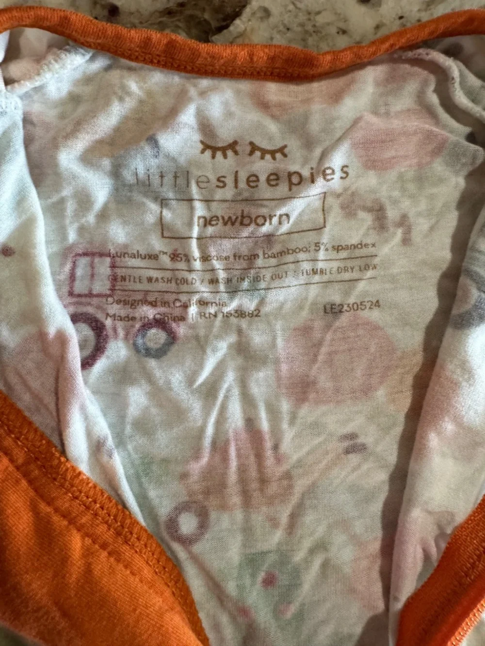 Little Sleepies Newborn Convertable Pumpkin Footie